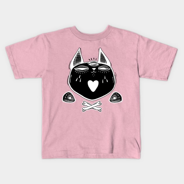 Witchy Kitten Kids T-Shirt by lOll3